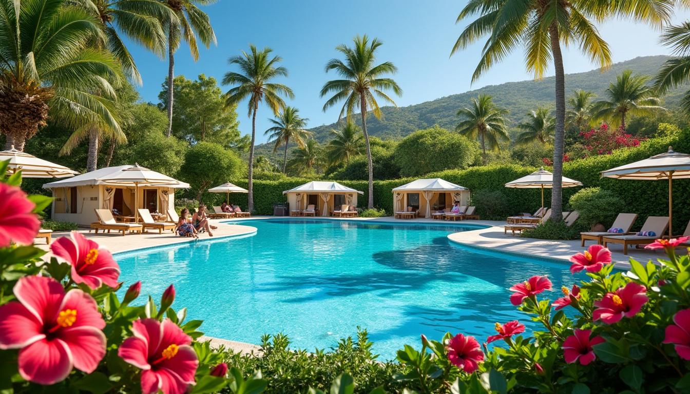découvrez le camping du colombier à bégard, où notre nouvelle piscine lagon vous plonge dans un véritable paradis tropical. profitez d'un cadre idyllique pour des vacances en famille inoubliables, alliant détente et loisirs aquatiques.