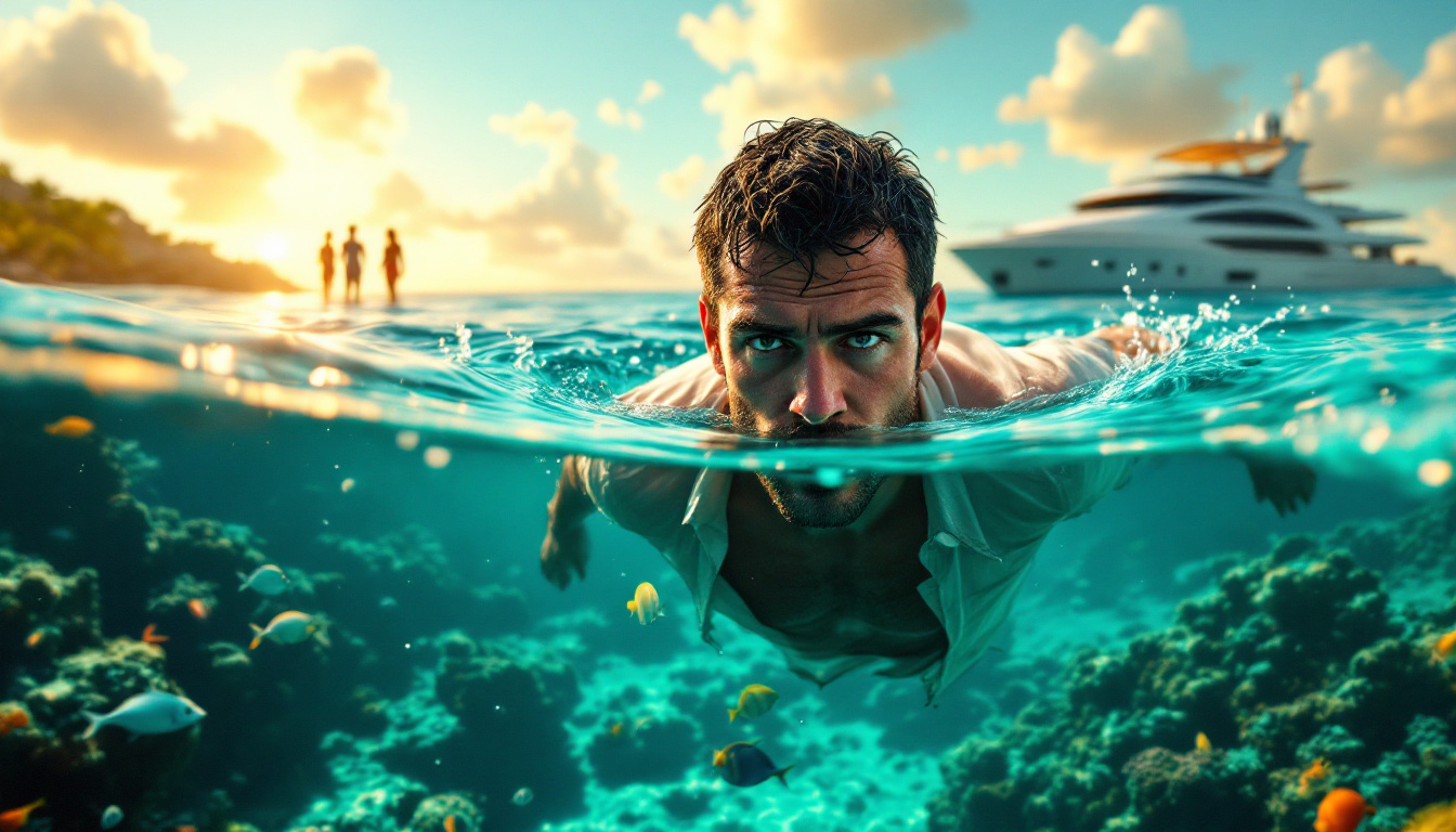 découvrez l'incroyable histoire d'un homme qui, poursuivi pour une dette de casino de 16 000 dollars, tente le tout pour le tout en se lançant dans une audacieuse évasion à travers les eaux turquoise des caraïbes. suspense et aventure garantis !