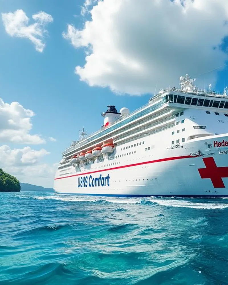 Le navire-hôpital américain USNS Comfort se dirige vers les Caraïbes